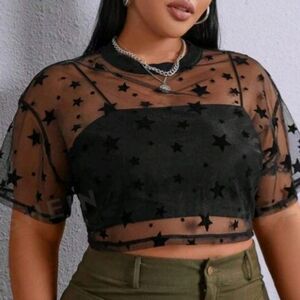 Star mesh crop top (L/XL)